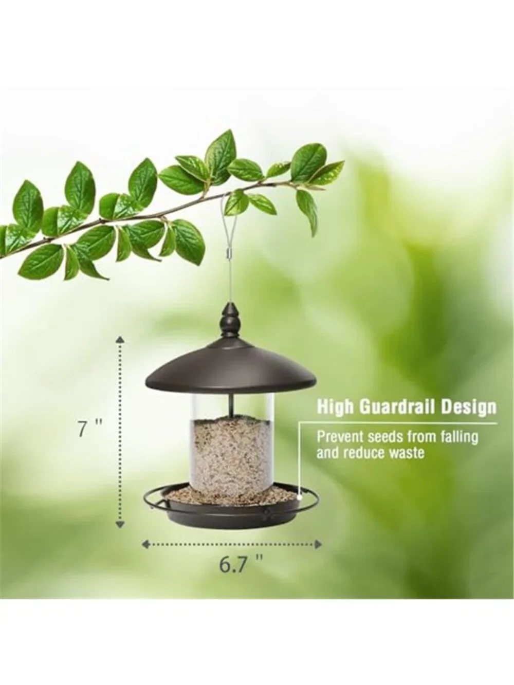 New Metal Roof Bird Feeder - Chew Proof for Outdoor Hanging Wild Bird Seeds.